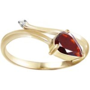 Garnet & Diamond Cecily Tail Ring in 18ct Gold