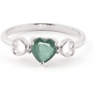 Emerald & Diamond Harmony Symmetrical Trinity Ring in 18ct White Gold