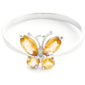 Citrine Mariah Butterfly Ring in 18ct White Gold