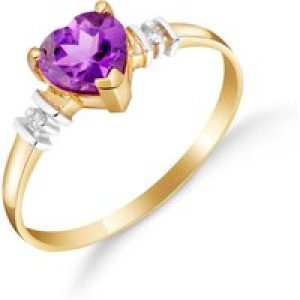 Amethyst & Diamond Adelia Classic Heart Ring in 18ct Gold