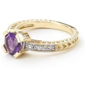 Amethyst & Diamond Thelma Embellished Renaissance Ring in 18ct Gold