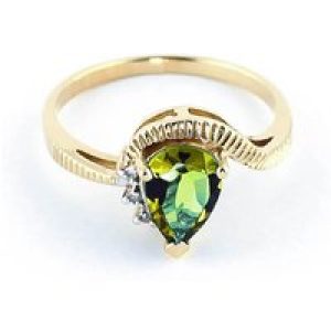 Peridot & Diamond Katrina Belle Abstract Ring in 18ct Gold