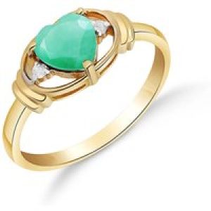 Emerald & Diamond Edeline Heart Ring in 18ct Gold