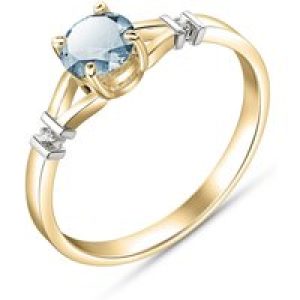 Aquamarine & Diamond Calla Aspire Ring in 18ct Gold