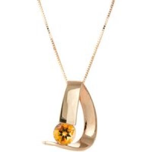 Citrine Nina Asymmetric Pendant Necklace in 9ct Rose Gold