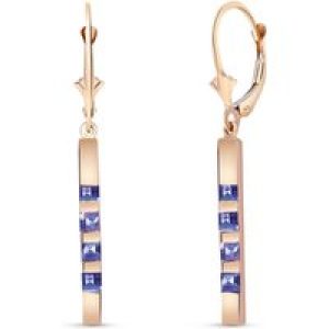 Tanzanite Hazel Vertical Bar Earrings in 9ct Rose Gold
