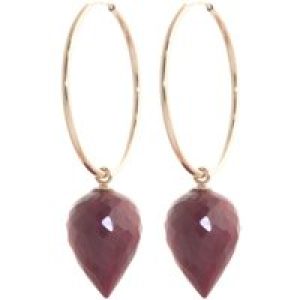 Ruby Salma Dimensional Hoop Drop Earrings in 9ct Rose Gold