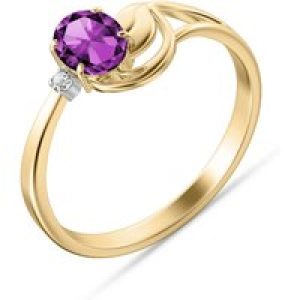 Amethyst & Diamond Carina Abstract Ring in 18ct Gold