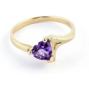 Amethyst Signature Textured Heart Ring in 18ct Gold