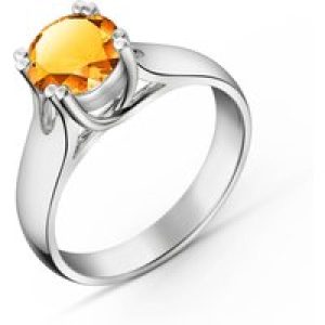 Citrine Annika Solitaire Ring in 18ct White Gold