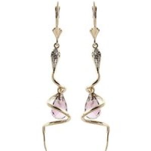 Garnet & Diamond Priscilla Serpent Drop Earrings in 9ct Rose Gold