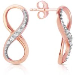 Diamond Sofia Entwined Infinity Earrings in 9ct Rose Gold