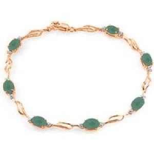 Emerald & Diamond Colette Entwined Tennis Bracelet in 9ct Rose Gold