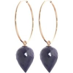Sapphire Salma Dimensional Hoop Drop Earrings in 9ct Rose Gold