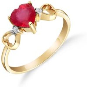 Ruby & Diamond Harmony Symmetrical Trinity Ring in 18ct Gold