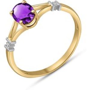 Amethyst & Diamond Elegant Allure Ring in 18ct Gold