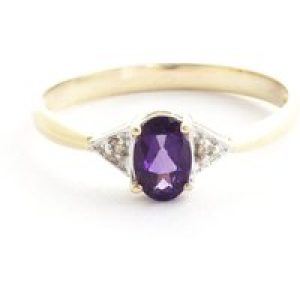Amethyst & Diamond Elegant Allure Engagement Ring in 18ct Gold