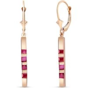 Ruby Hazel Vertical Bar Earrings in 9ct Rose Gold
