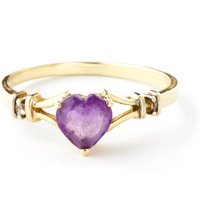 Amethyst & Diamond Petra Antique Heart Ring in 18ct Gold