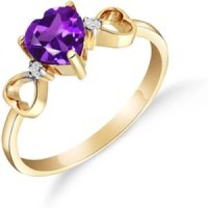 Amethyst & Diamond Harmony Symmetrical Trinity Ring in 18ct Gold