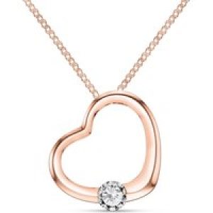 Diamond Colette Heart Pendant Necklace in 9ct Rose Gold