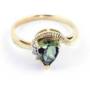Green Amethyst & Diamond Katrina Belle Abstract Ring in 18ct Gold