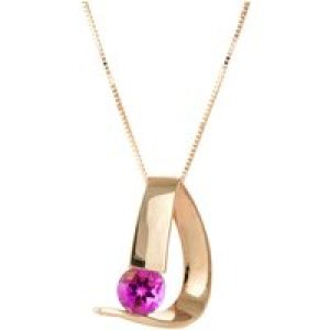 Pink Topaz Nina Asymmetric Pendant Necklace in 9ct Rose Gold