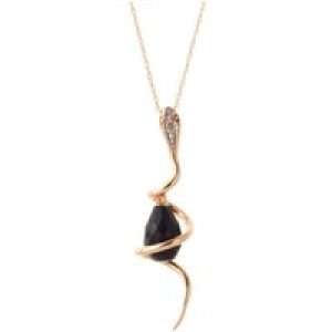 Sapphire & Diamond Priscilla Serpent Drop Pendant Necklace in 9ct Rose Gold