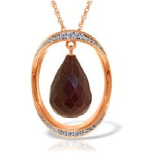 Ruby & Diamond Laurie Dimensional Embellished Pendant Necklace in 9ct Rose Gold