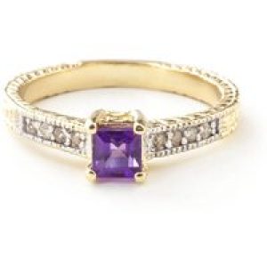 Amethyst & Diamond Luciana Embellished Antique Ring in 18ct Gold