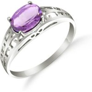 Amethyst Demetria Filigree Ring in 18ct White Gold