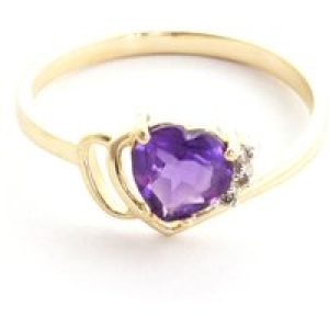 Amethyst & Diamond Brietta Layered Heart Ring in 18ct Gold