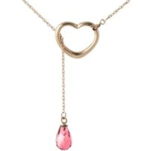 Garnet Marissa Heart Droplet Pendant Necklace in 9ct Rose Gold