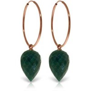 Corundum Salma Dimensional Hoop Drop Earrings in 9ct Rose Gold
