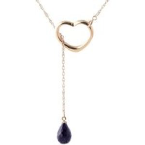 Sapphire Marissa Heart Droplet Pendant Necklace in 9ct Rose Gold