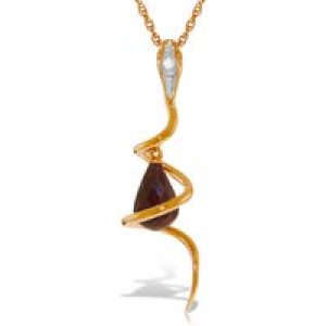 Ruby & Diamond Priscilla Serpent Drop Pendant Necklace in 9ct Rose Gold