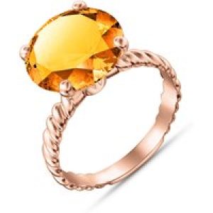 Citrine Brianna Rope Ring in 18ct Rose Gold