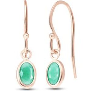 Emerald Beatrice Drop Earrings in 9ct Rose Gold