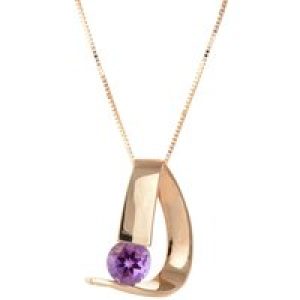 Amethyst Nina Asymmetric Pendant Necklace in 9ct Rose Gold