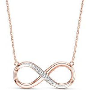 Diamond Sofia Entwined Infinity Pendant Necklace in 9ct Rose Gold