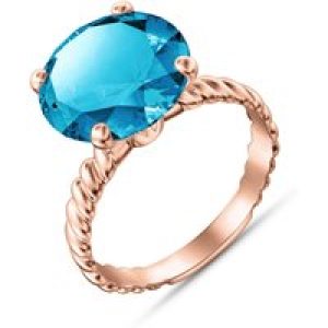 Blue Topaz Brianna Rope Ring in 18ct Rose Gold