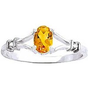 Citrine & Diamond Elegant Allure Ring in 18ct White Gold