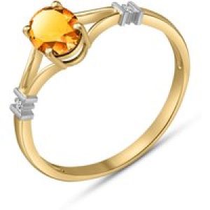 Citrine & Diamond Elegant Allure Ring in 18ct Gold