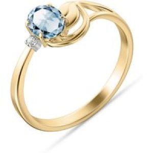 Aquamarine & Diamond Carina Abstract Ring in 18ct Gold