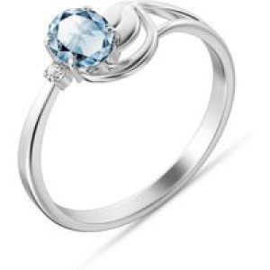 Aquamarine & Diamond Carina Abstract Ring in 18ct White Gold