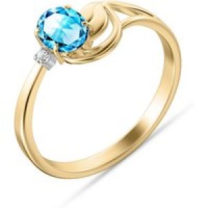 Blue Topaz & Diamond Carina Abstract Ring in 18ct Gold