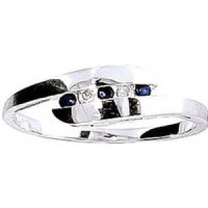 Sapphire & Diamond Priscilla Serpent Ring in 18ct White Gold