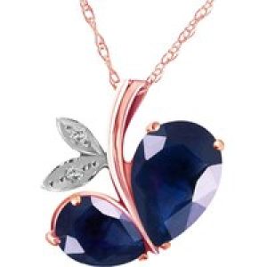 Sapphire & Diamond Ferrara Eternal Pendant Necklace in 9ct Rose Gold