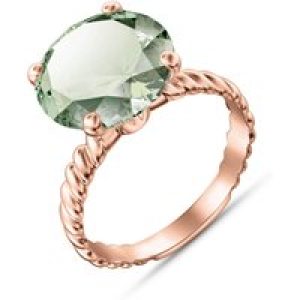 Green Amethyst Brianna Rope Ring in 9ct Rose Gold