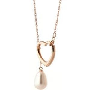 Pearl Minimalist Drop Pendant Necklace in 9ct Rose Gold